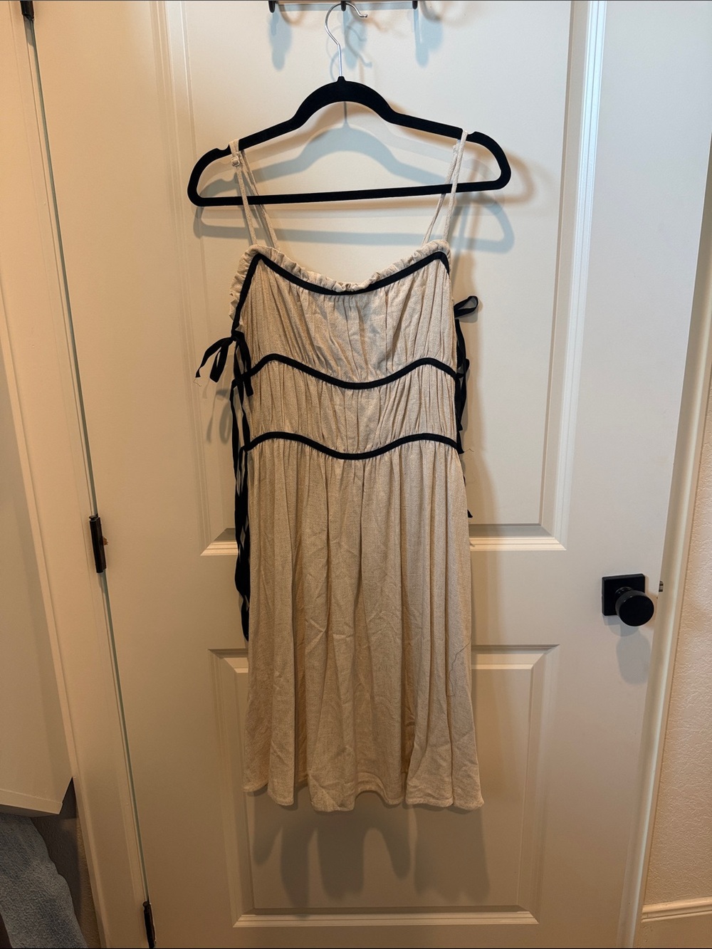 Women’s Cream Sundress with Black Trim